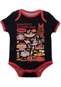 Vive La Fete Maryland Terrapins Baby Black Impressions Short Sleeve One Piece