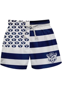 Vive La Fete BYU Cougars Baby Blue Flag Swim Trunks