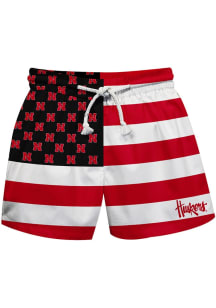 Vive La Fete Nebraska Cornhuskers Baby Red Flag Swim Trunks