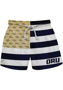 Vive La Fete Oral Roberts Golden Eagles Baby Navy Blue Flag Swim Trunks