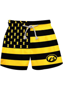 Vive La Fete Iowa Hawkeyes Toddler Gold Flag Swimwear Swim Trunks