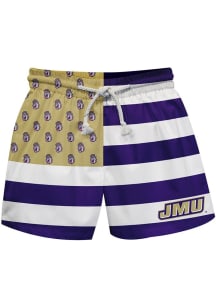 Vive La Fete James Madison Dukes Toddler Purple Flag Swimwear Swim Trunks