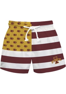 Vive La Fete Iowa State Cyclones Youth Maroon Flag Swim Trunks