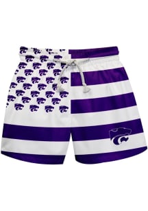 Vive La Fete K-State Wildcats Youth Purple Flag Swim Trunks