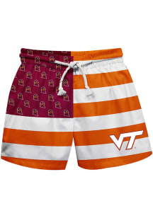 Vive La Fete Virginia Tech Hokies Youth Orange Flag Swim Trunks