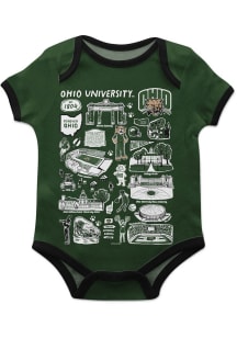 Vive La Fete Ohio Bobcats Baby Green Impressions Short Sleeve One Piece
