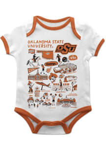 Vive La Fete Oklahoma State Cowboys Baby White Impressions Short Sleeve One Piece