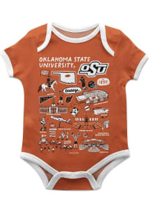 Vive La Fete Oklahoma State Cowboys Baby Orange Impressions Short Sleeve One Piece