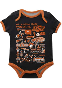 Vive La Fete Oklahoma State Cowboys Baby Black Impressions Short Sleeve One Piece