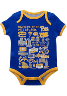 Vive La Fete Pitt Panthers Baby Blue Impressions Short Sleeve One Piece