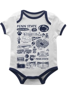 Vive La Fete Penn State Nittany Lions Baby White Impressions Short Sleeve One Piece