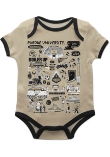 Vive La Fete Purdue Boilermakers Baby Gold Impressions Short Sleeve One Piece