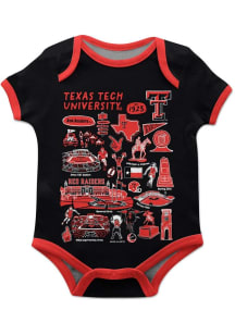 Vive La Fete Texas Tech Red Raiders Baby Black Impressions Short Sleeve One Piece