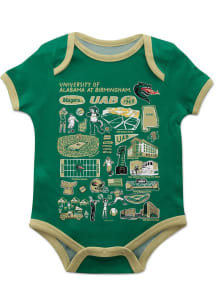 Vive La Fete UAB Blazers Baby Green Impressions Short Sleeve One Piece