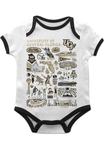 Vive La Fete UCF Knights Baby White Impressions Short Sleeve One Piece