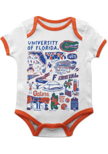 Vive La Fete Florida Gators Baby White Impressions Short Sleeve One Piece