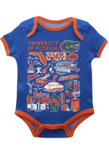 Vive La Fete Florida Gators Baby Blue Impressions Short Sleeve One Piece