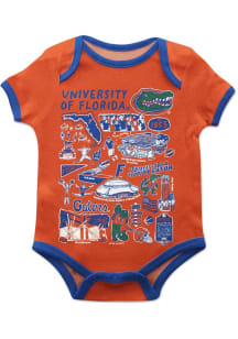 Vive La Fete Florida Gators Baby Orange Impressions Short Sleeve One Piece