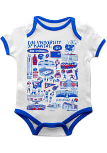 Vive La Fete Kansas Jayhawks Baby White Impressions Short Sleeve One Piece