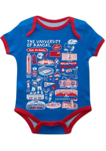 Vive La Fete Kansas Jayhawks Baby Blue Impressions Short Sleeve One Piece