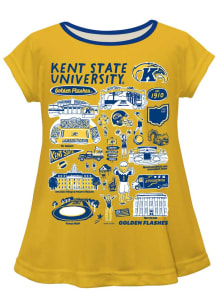 Vive La Fete Kent State Golden Flashes Infant Girls Impressions Short Sleeve T-Shirt Gold