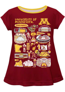 Vive La Fete Minnesota Golden Gophers Infant Girls Impressions Short Sleeve T-Shirt Maroon