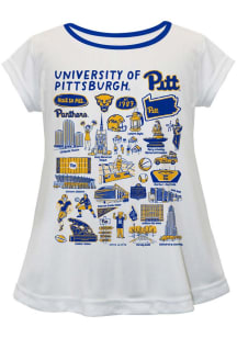 Vive La Fete Pitt Panthers Infant Girls Impressions Short Sleeve T-Shirt White
