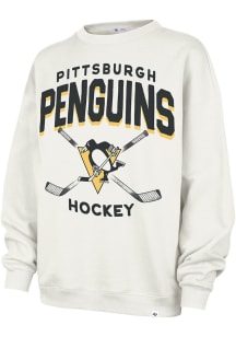 47 Pittsburgh Penguins Womens White Arch Cloud Crew Sweatshirt