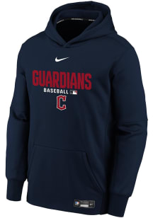 Nike Cleveland Guardians Youth Navy Blue AC Therma Fit Long Sleeve Hoodie