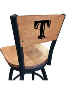 Texas Rangers Wood Seat Maple Back Swivel Pub Stool - Brown