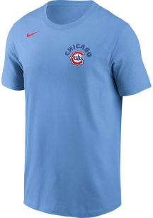 Nike Chicago Cubs Light Blue Electric Bear Short Sleeve T Shirt