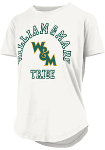 Pressbox William & Mary Tribe Womens White Basic Short Sleeve T-Shirt