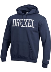 Champion Drexel Dragons Mens Navy Blue Straight Powerblend Long Sleeve Hoodie