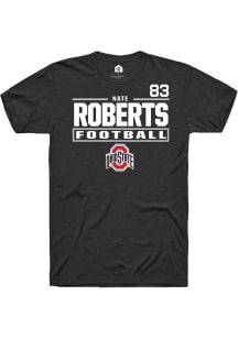 Nate Roberts  Ohio State Buckeyes Black Rally NIL Stacked Box Short Sleeve T Shirt