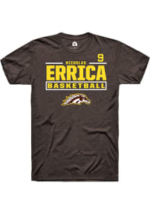 Nicholas Errica Western Michigan Broncos Brown NIL Stacked Box Short Sleeve Player T Shirt