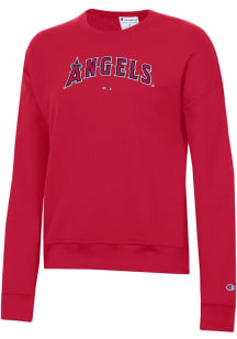 Champion Los Angeles Angels Womens Red Powerblend Crew Sweatshirt