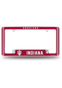 Indiana Hoosiers Classic All Over Chrome License Plate Frame - White