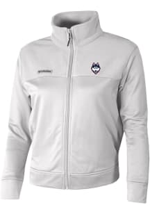 Columbia UConn Huskies Womens White River Fleece Long Sleeve Full Zip Jacket