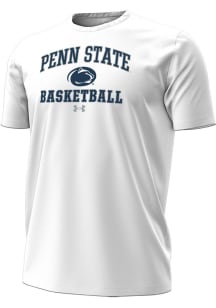 Under Armour Penn State Nittany Lions White Basketball Performance Short Sleeve T Shirt