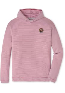 Peter Millar Harvard Crimson Mens Maroon Pine Sugar Stripe Long Sleeve Hoodie