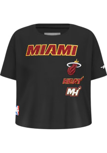 Pro Standard Miami Heat Girls Black Retro Classics Short Sleeve Fashion T-Shirt