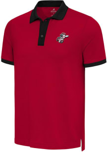 Antigua Cincinnati Reds Mens Red Noble Colorblock Short Sleeve Polo