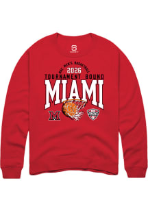 Summit Sportswear Miami RedHawks Mens Red MAC 2026 MBB Tournament Bound Long Sleeve Crew Sweatshir..