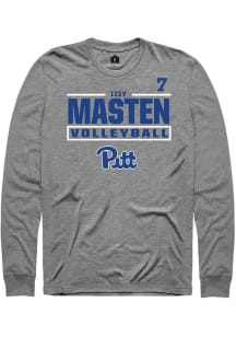 Izzy Masten Pitt Panthers Graphite NIL Stacked Box Long Sleeve Player T Shirt
