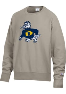 Champion Drexel Dragons Mens Brown Garment Dyed Reverse Weave Long Sleeve Crew Sweatshirt