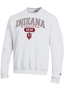 Champion Indiana Hoosiers Mens White Pill Box Mom Powerblend Long Sleeve Crew Sweatshirt