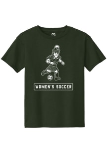 Summit Sportswear Michigan State Spartans Youth Green Sparty Playing Soccer Short Sleeve T-Shirt