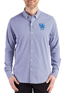 Cutter and Buck Kentucky Wildcats Mens Blue Alumni Skyline Long Sleeve Dress Shirt