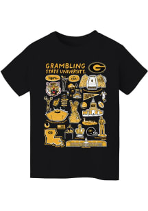 Vive La Fete Grambling State Tigers Youth Black Impressions Short Sleeve T-Shirt