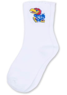 Kansas Jayhawks Lettuce Hem Youth Quarter Socks